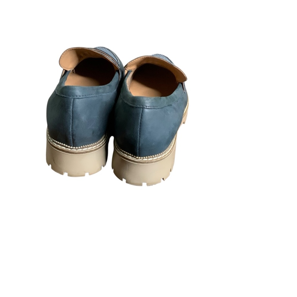 Crevo Blue and Tan Loafers for Women - Picture 2 of 9